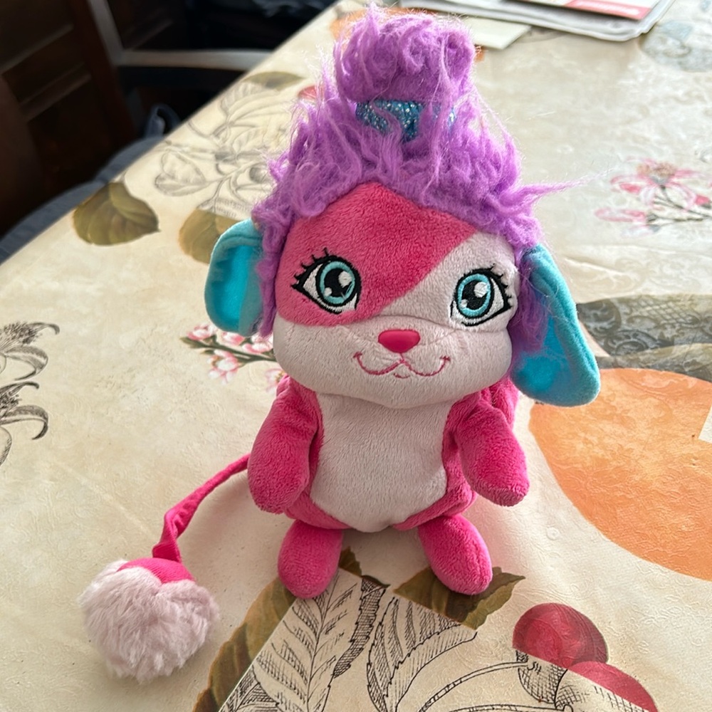 2015 Popples Sunny Pink with Purple Hair Plush Stuffed Animal - Wrapped …